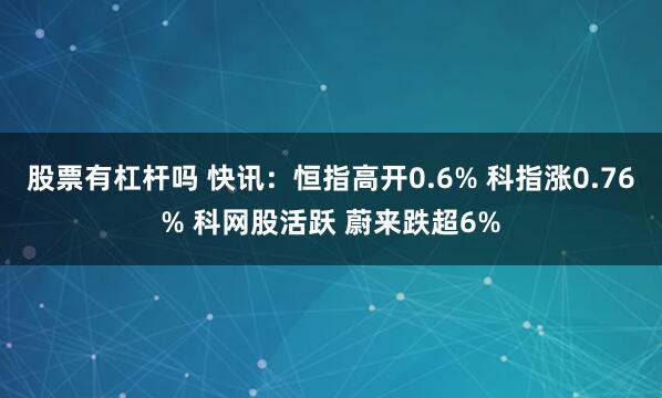 股票有杠杆吗 快讯：恒指高开0.6% 科指涨0.76% 科网股活跃 蔚来跌超6%